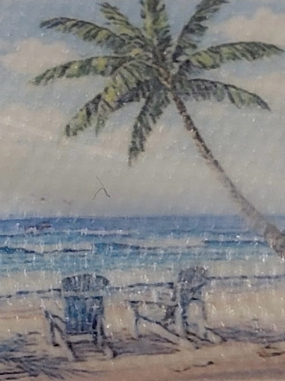 Diamond Painting Kit - 40x60 cm - round drills - Palm Tree and Chairs